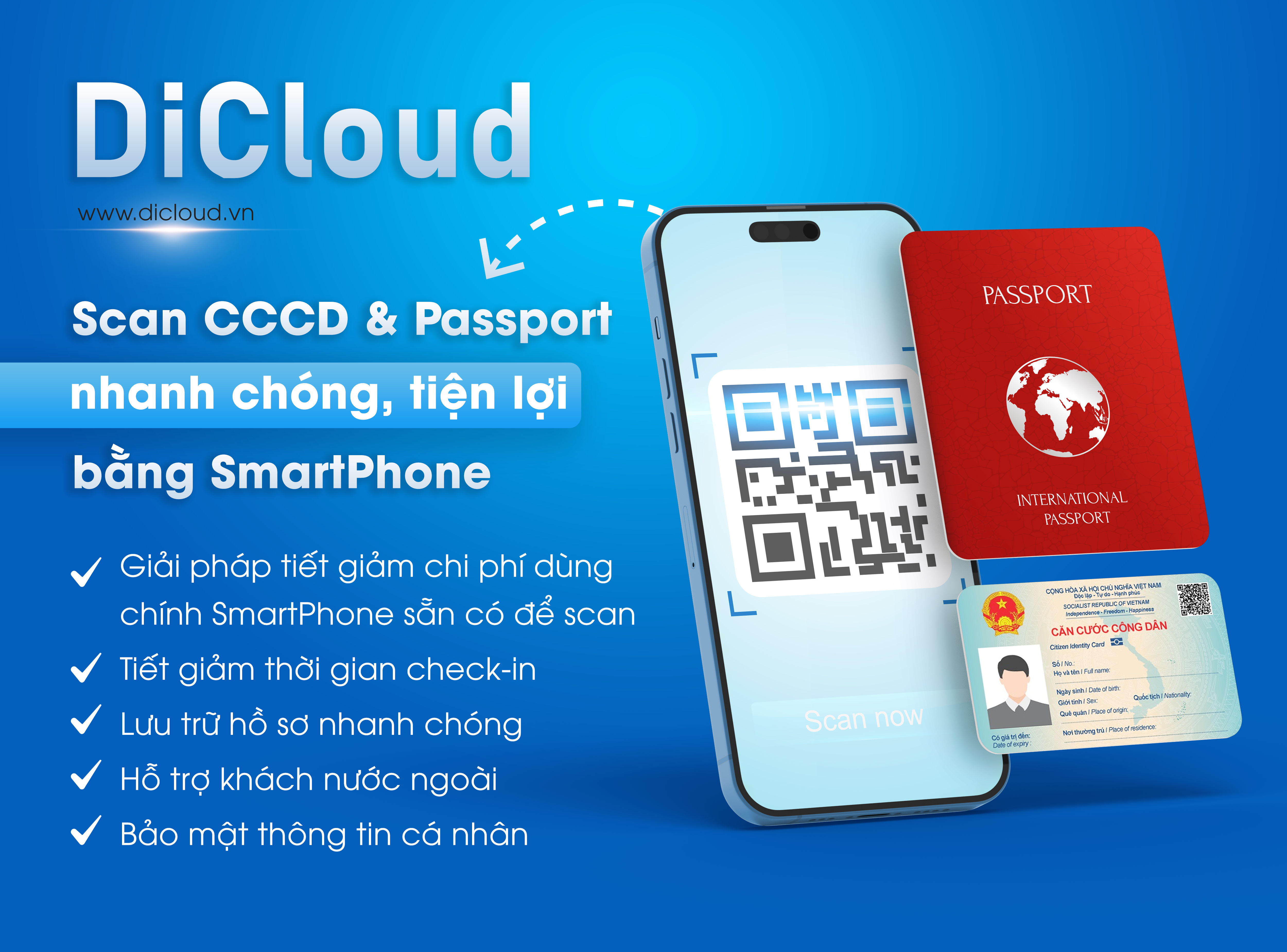Quét CCCD & Passport trực tiếp bằng Smartphone
